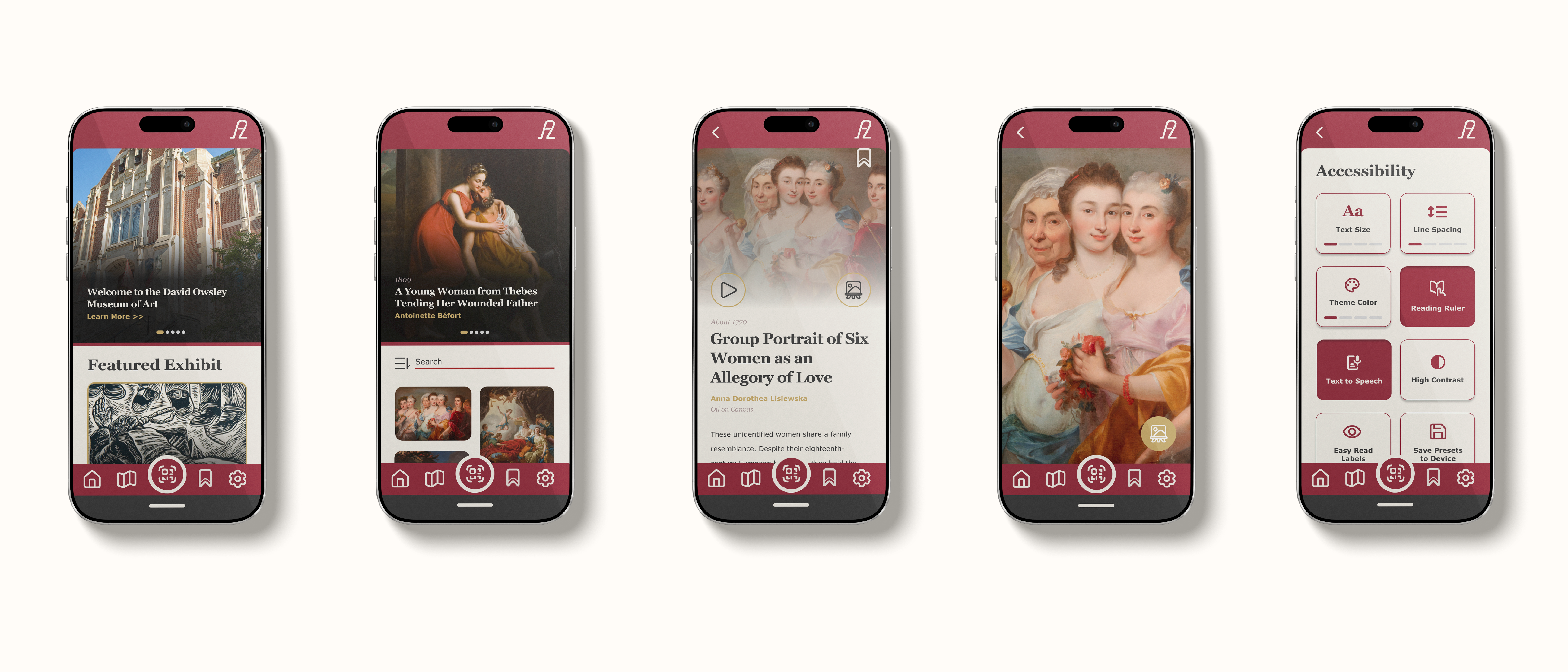 Gallery browsing and artwork detail screens